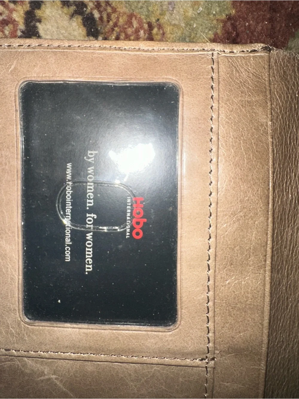 HOBO International Leather Wallet Taupe Zip Around Organizer Distressed classic